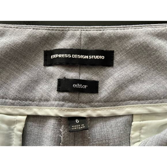 EXPRESS Design Studio 'Editor' Gray Cropped Wide Leg Pant sz 6 - Picture 5 of 12